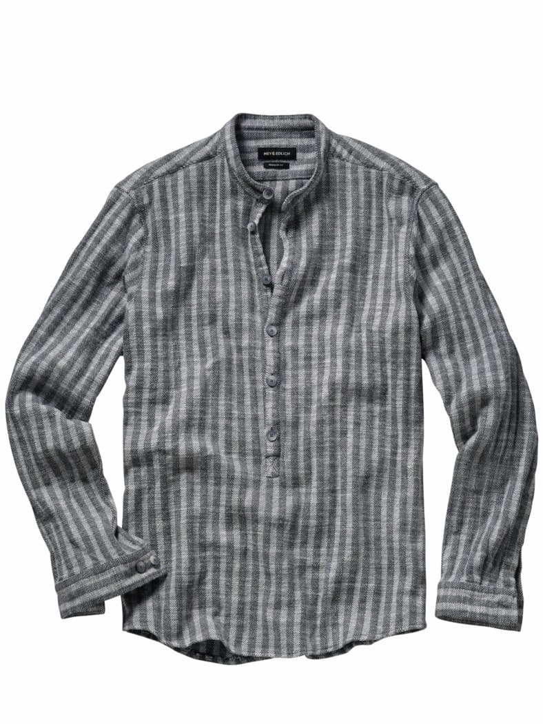 Bildhauerhemd Streifen skulpturgrau