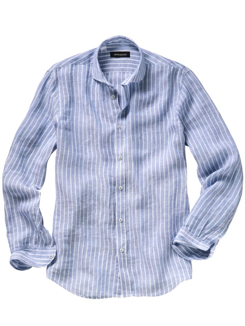 Mittelmeerhemd Streifen meerblau