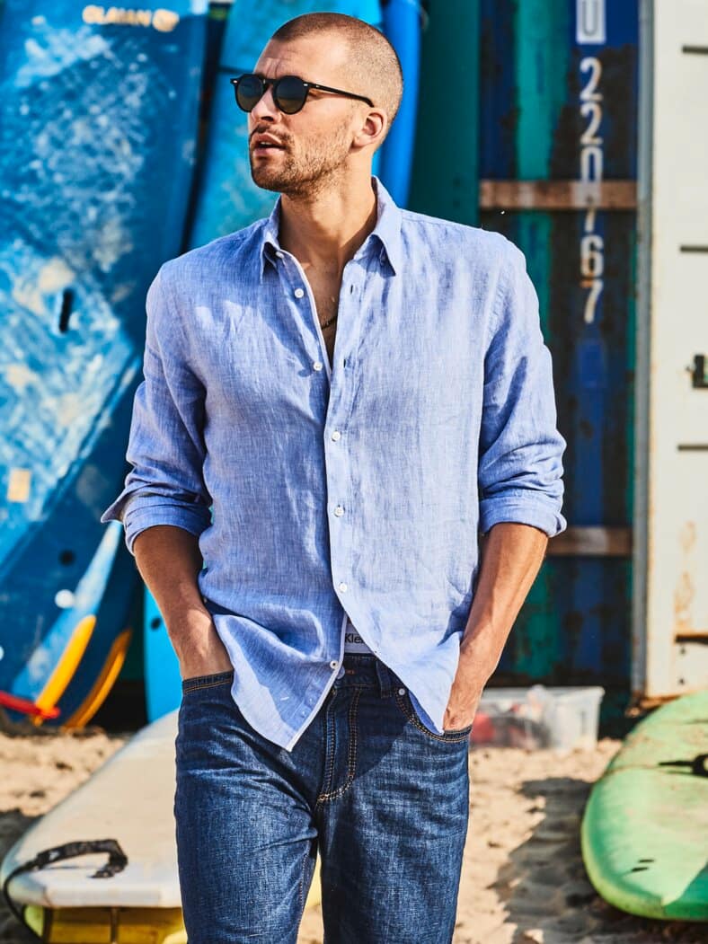 Sahara-Hemd hellblau