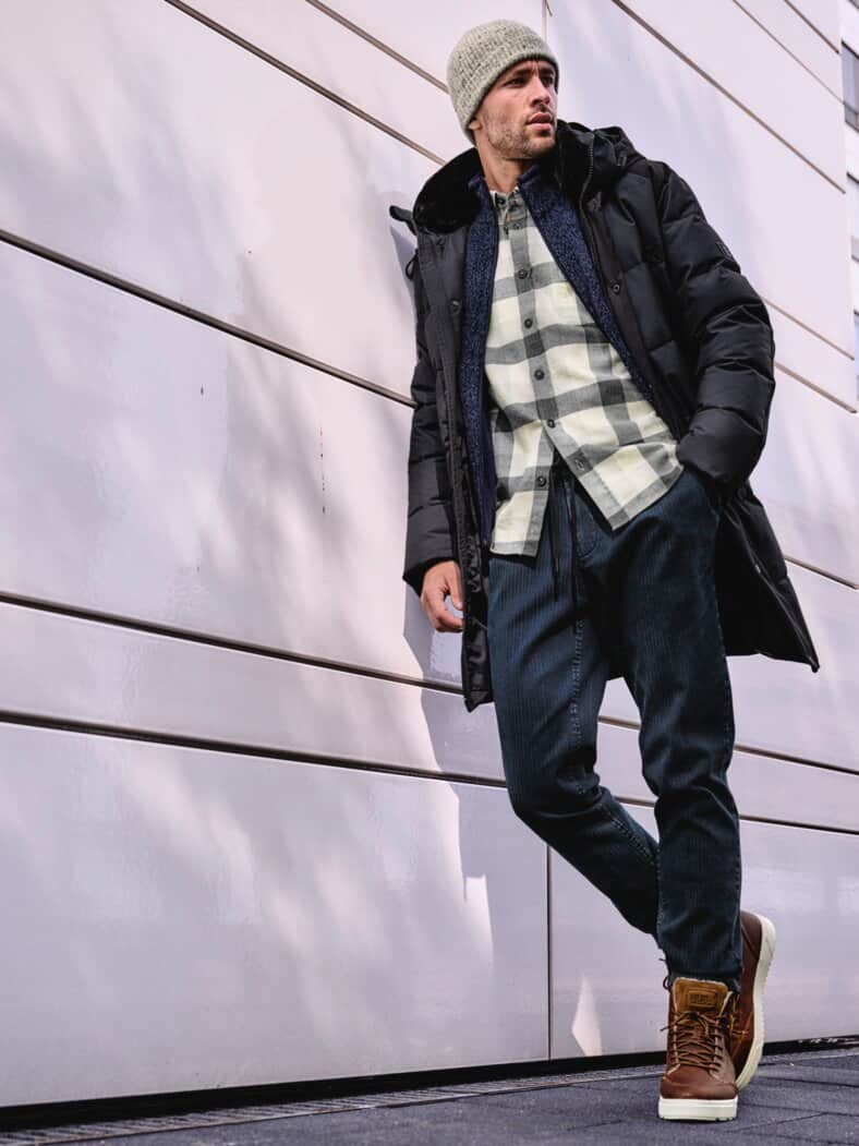 Graustufen-Flanellhemd Karo shades of grey