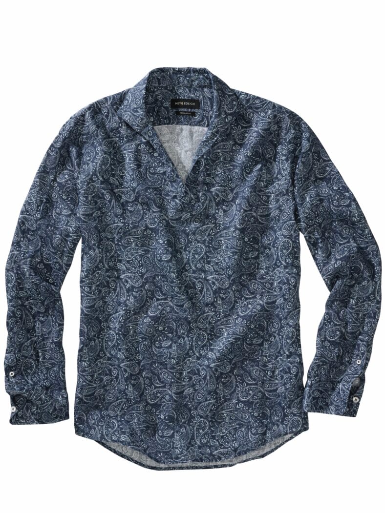 Wild-und-frei-Leinenhemd tiefseetöne