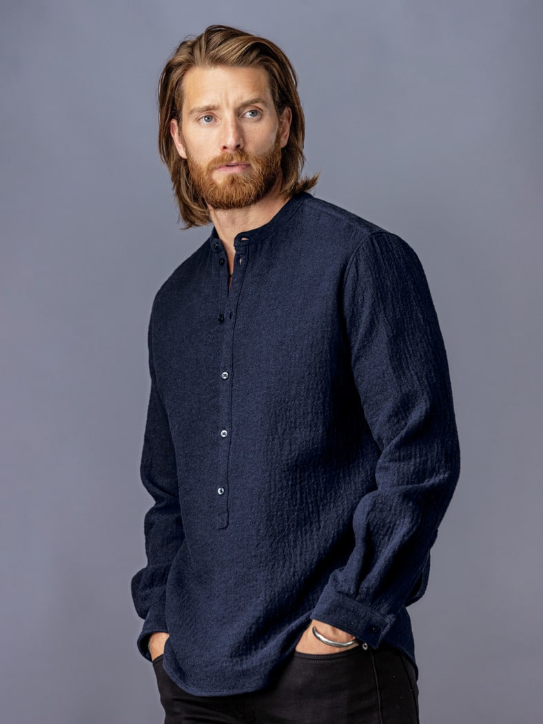 Hammerschlag-Hemd tintenblau