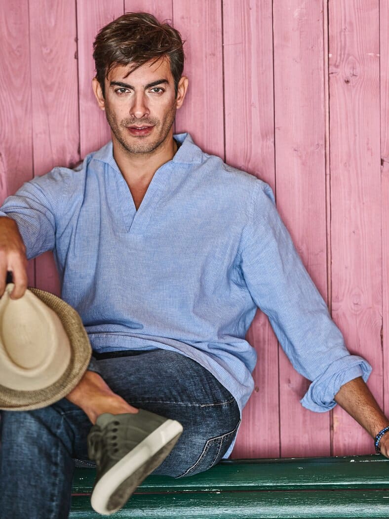 Schlupfhemd Kos mittelmeerblau