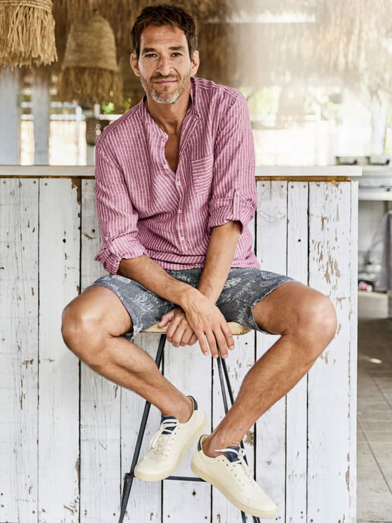 Fischerhemd Streifen rot/weiß