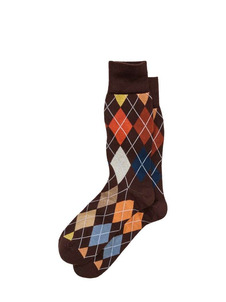 Frische Argyle-Socke braun/raute