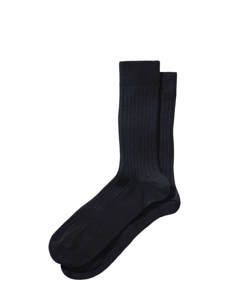 Geschäftige Ripp-Socke schlicht navy