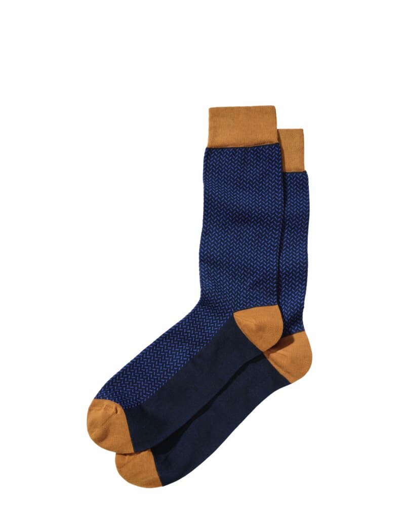 Zickzack-Socke signalblau