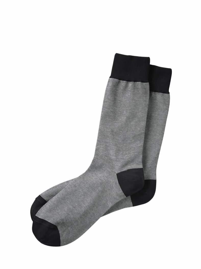 Kaffeemuster-Socke Stripes black n white