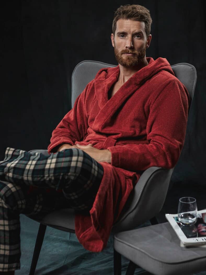 Spa-Bademantel signalrot