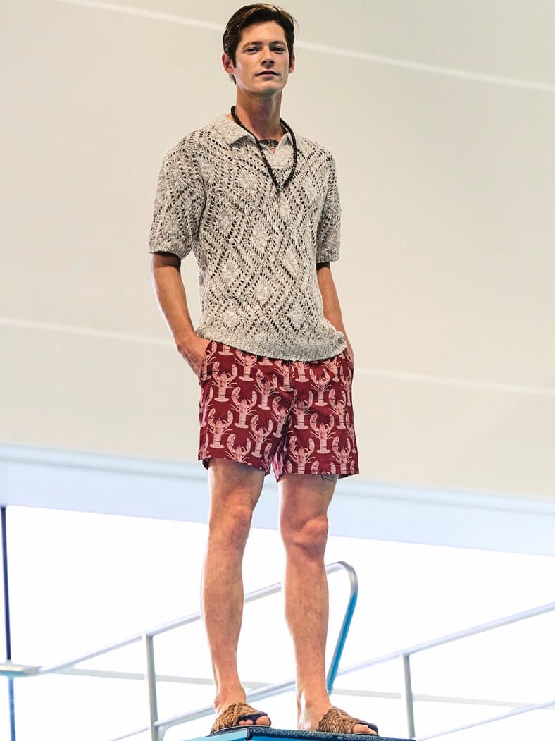 Resort-Badeshorts Lobster hummerrot
