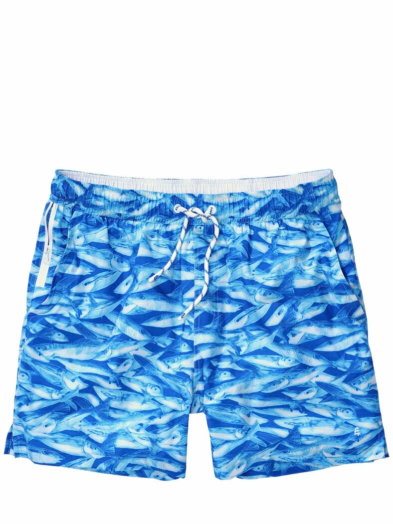 Resort-Badeshorts Fisch schwarmblau