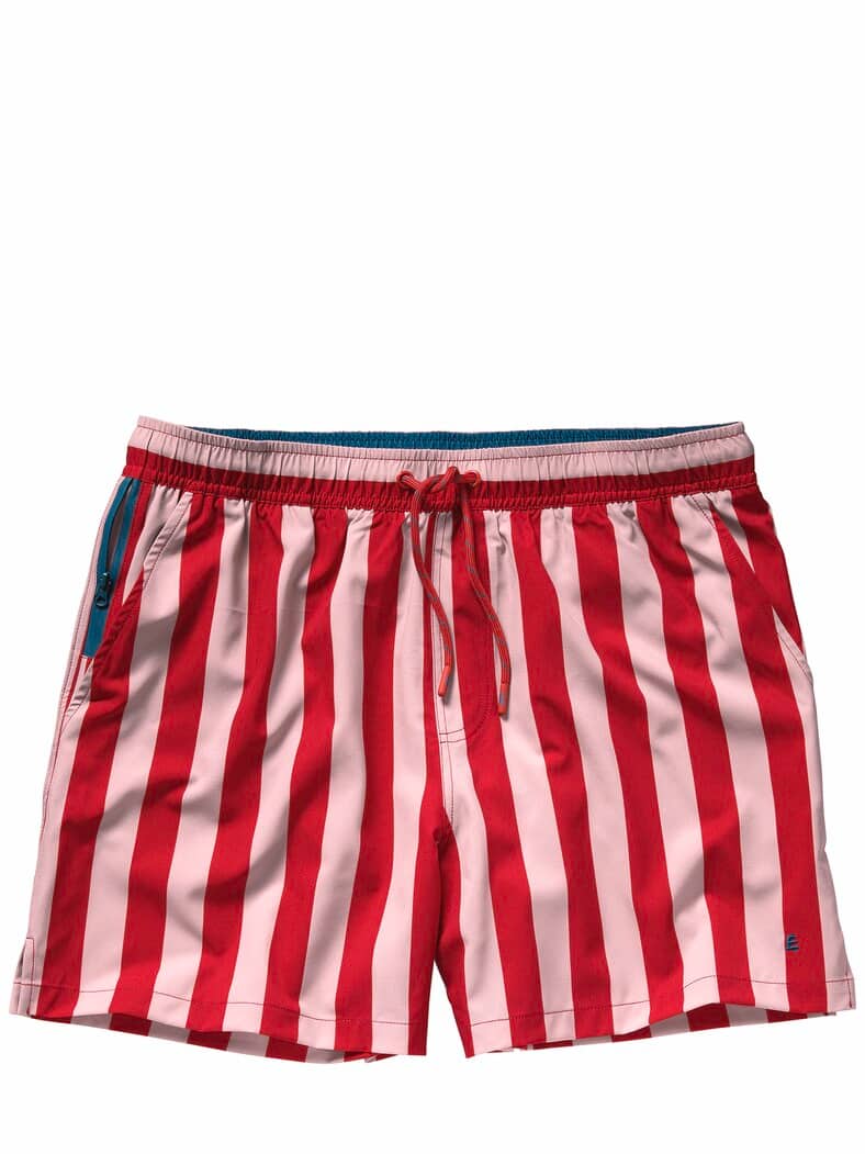 Resort-Badeshorts Streifen erdbeereis