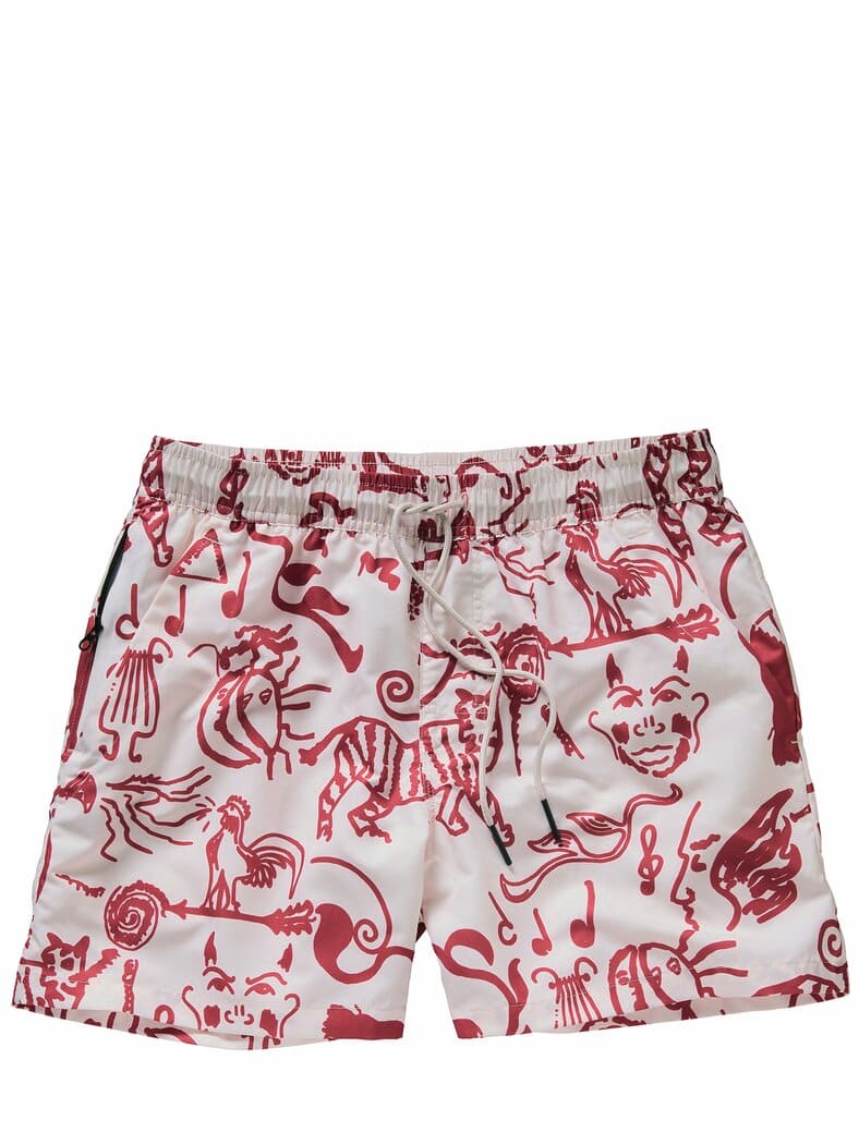 Badeshorts Arcano signalrot/weiß