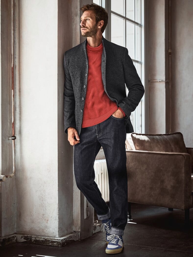 Fundierter Pullover blutorange