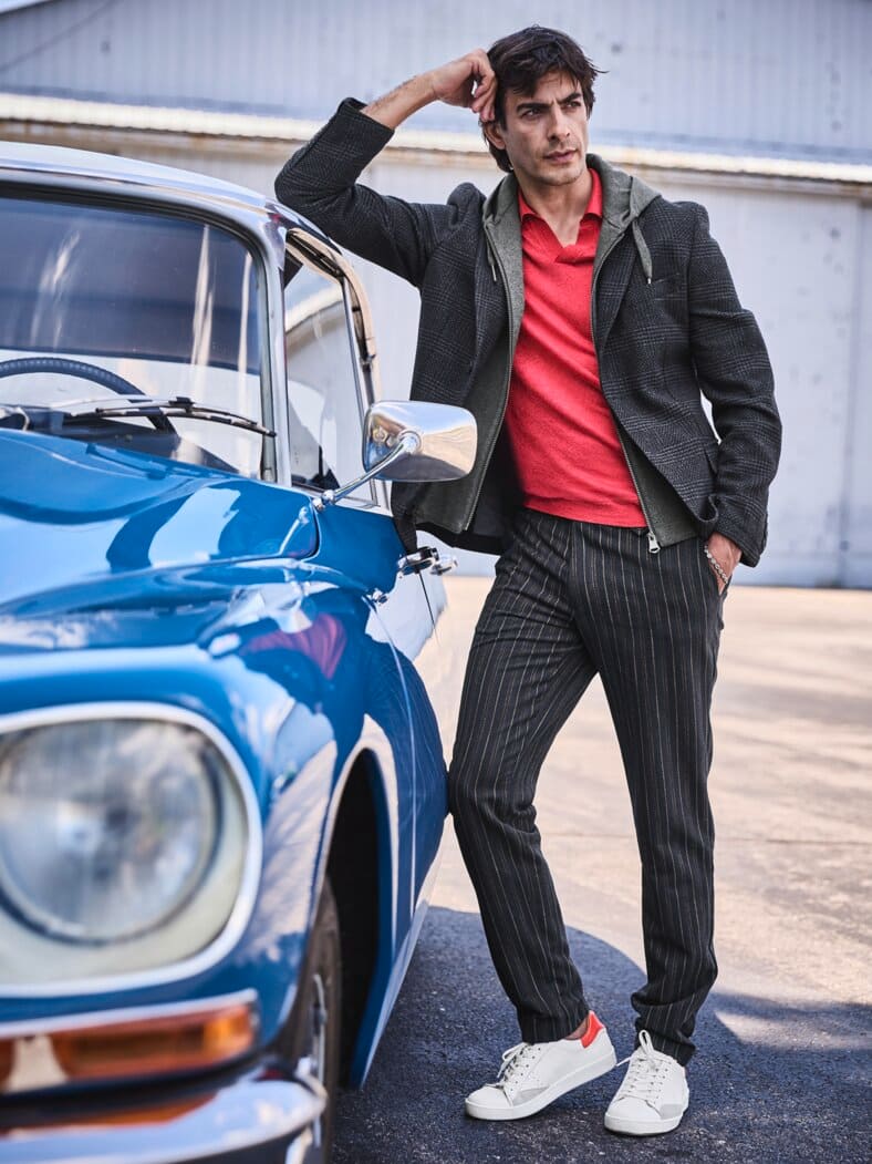 Evolutionäres Poloshirt signal-rot