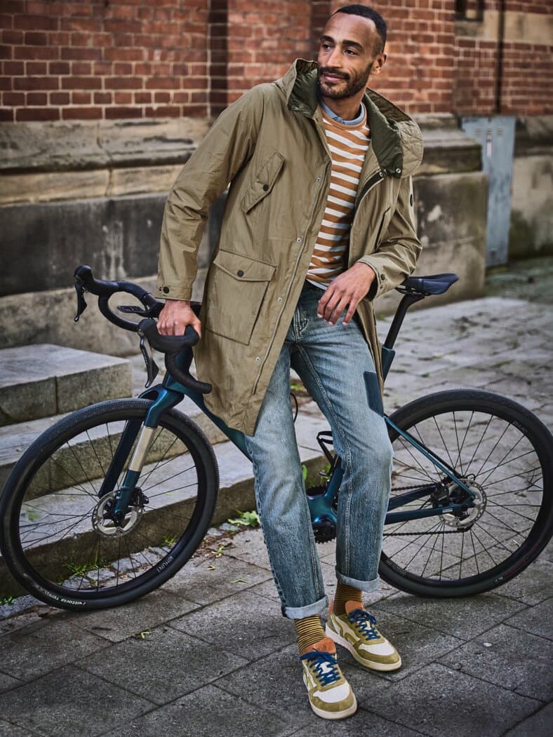 Challenge-Longsleeve Streifen camel