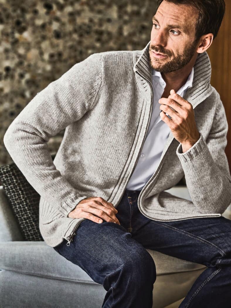 Edler Cardigan seltenes grau