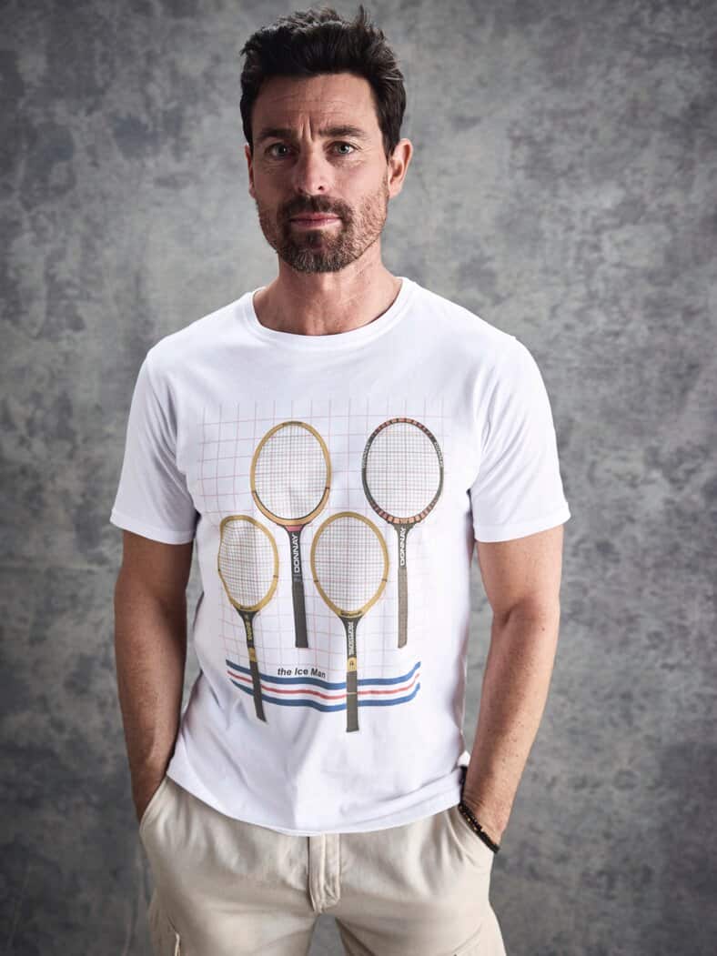 Tennis-Shirt The Ice Man Racket tennisweiß