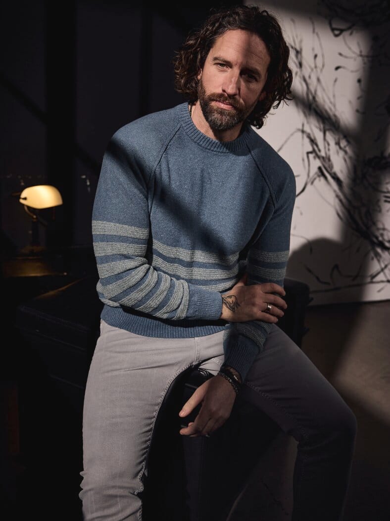 Kringel-Pullover steinblau