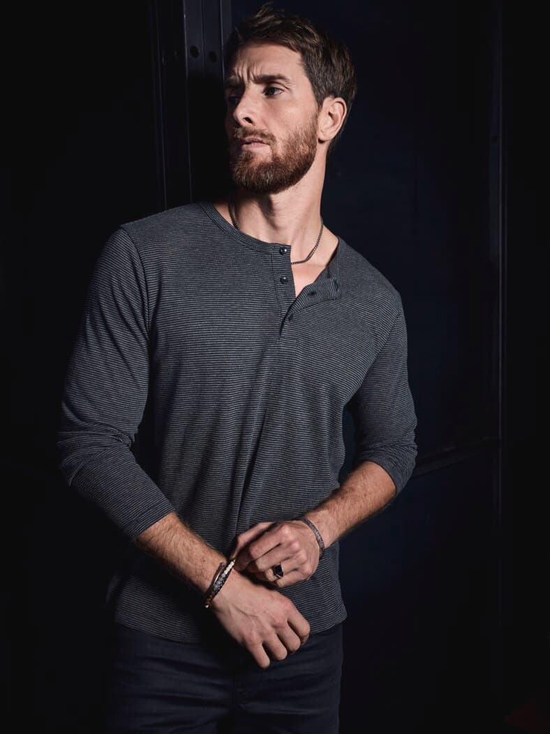 Keine-Welle-Henley temperiertblau