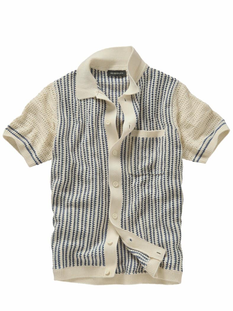 Antworten-Strickpolo sand/marine