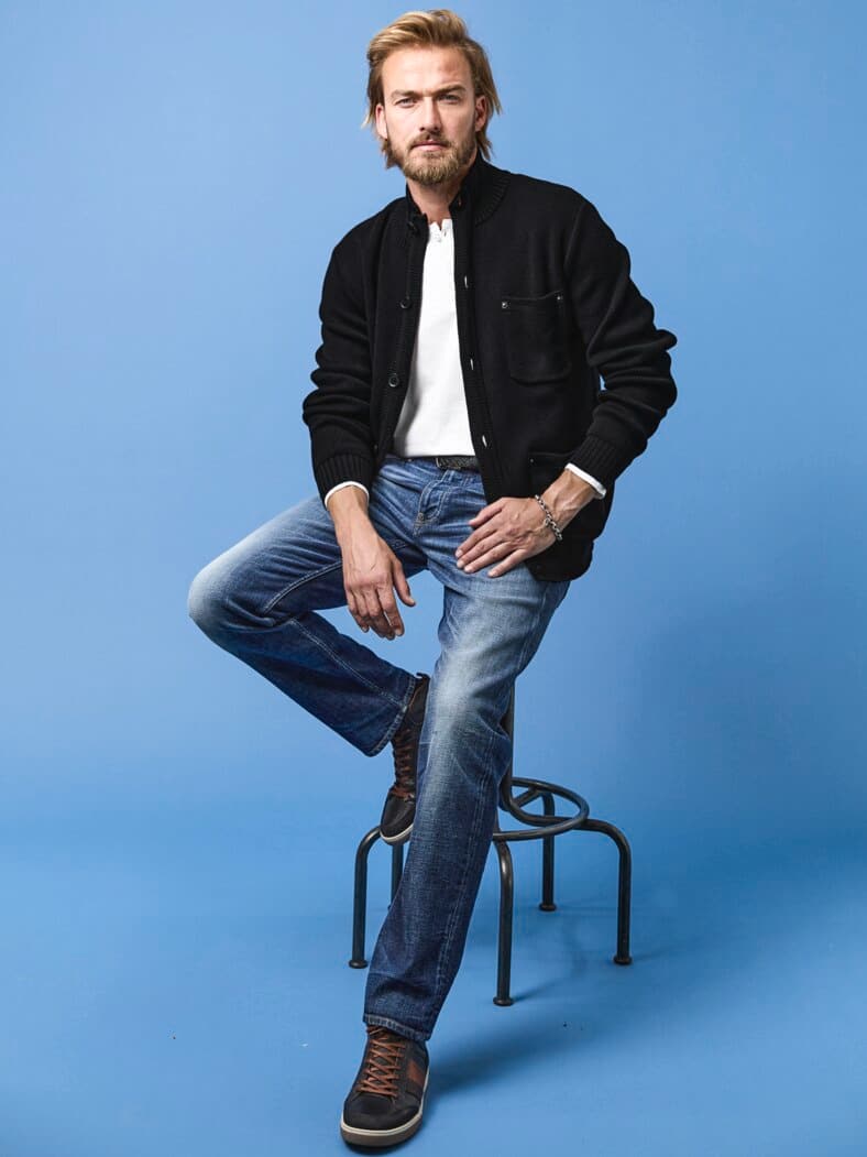 Robuster Cardigan schiefer