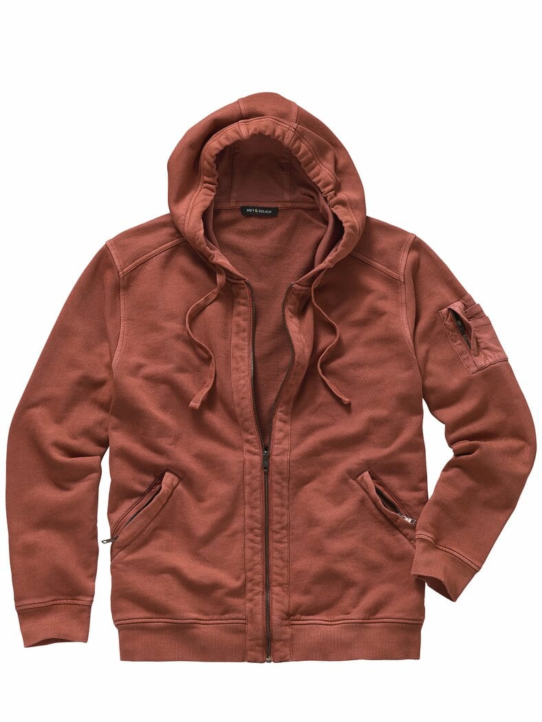 Selbstläufer-Sweatjacke ziegelstein