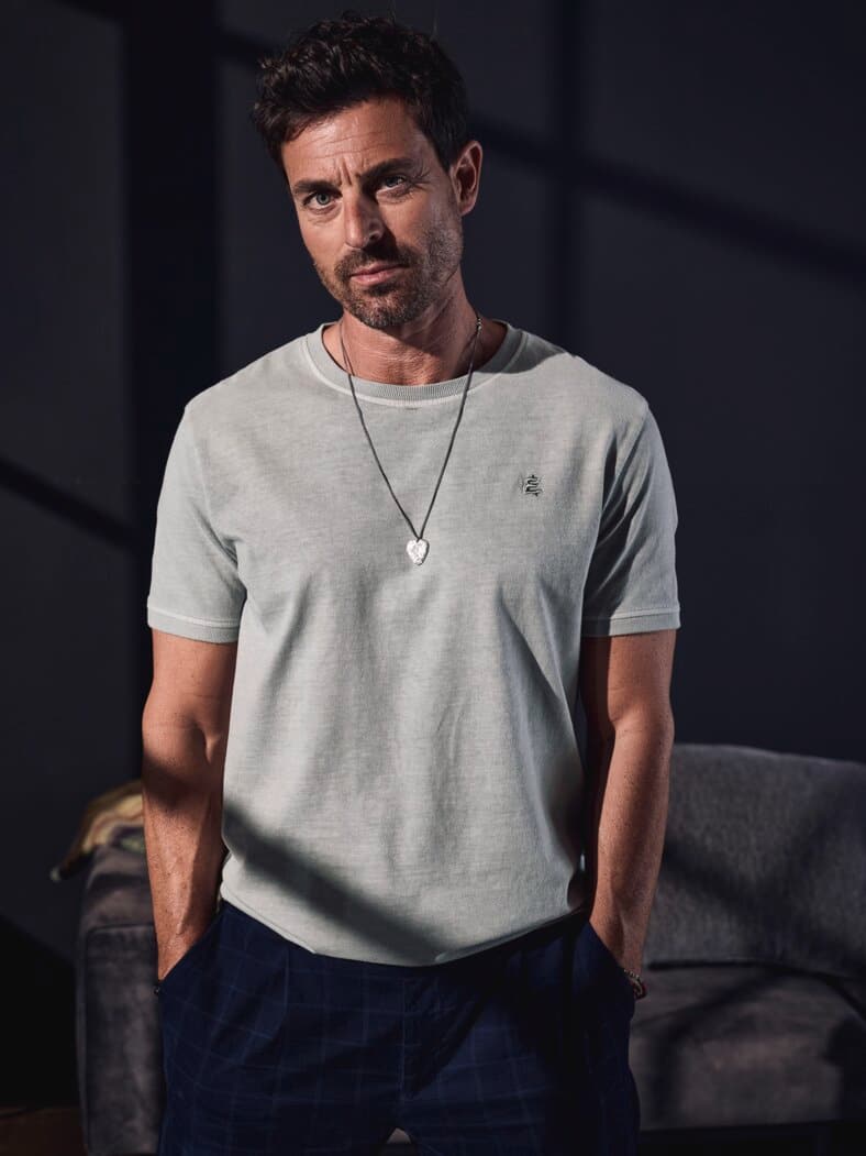 Sichere-Bank-T-Shirt nebelgrau