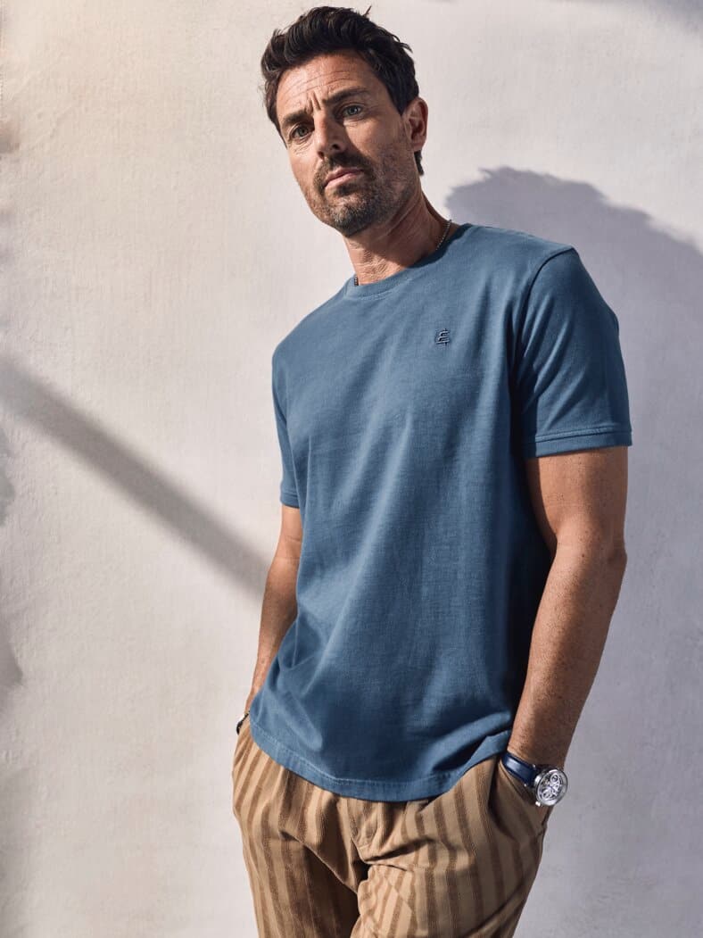 Sichere-Bank-T-Shirt fjordblau