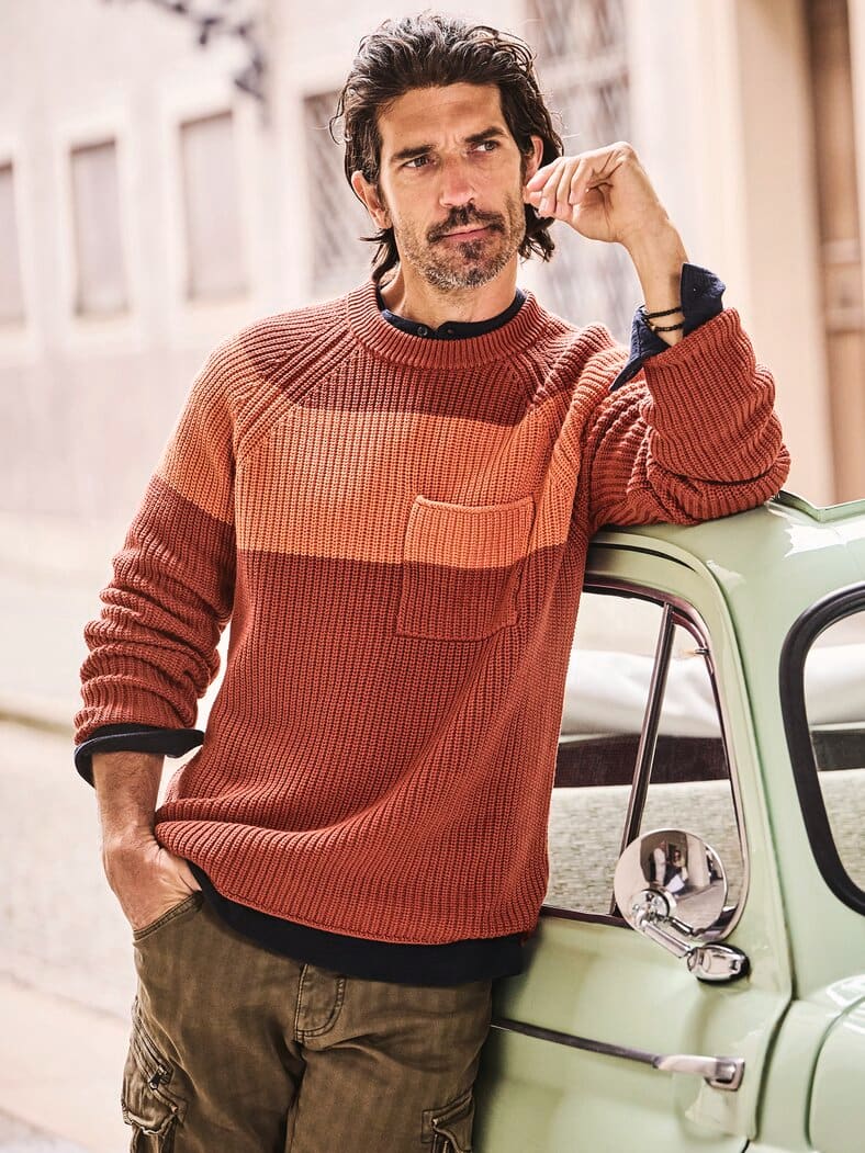 Pullover Contrasto ziegel