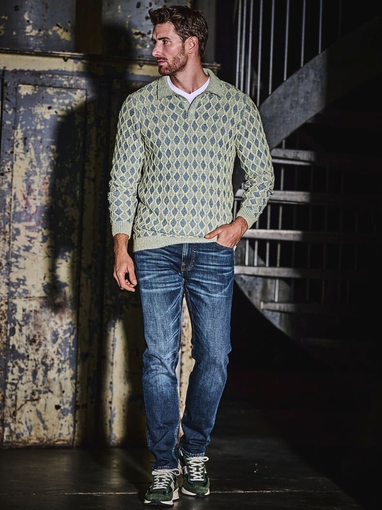 Neue-Masche-Polo aqua/pistazie