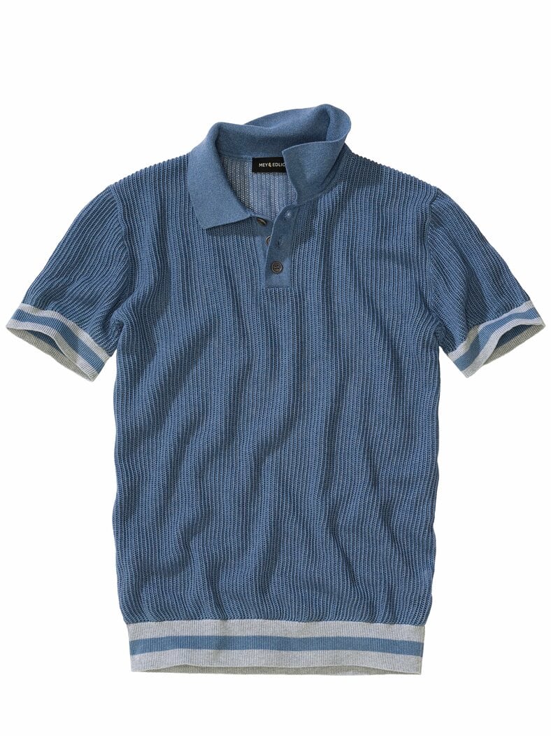 Marmor-Strickpolo ozeanblau