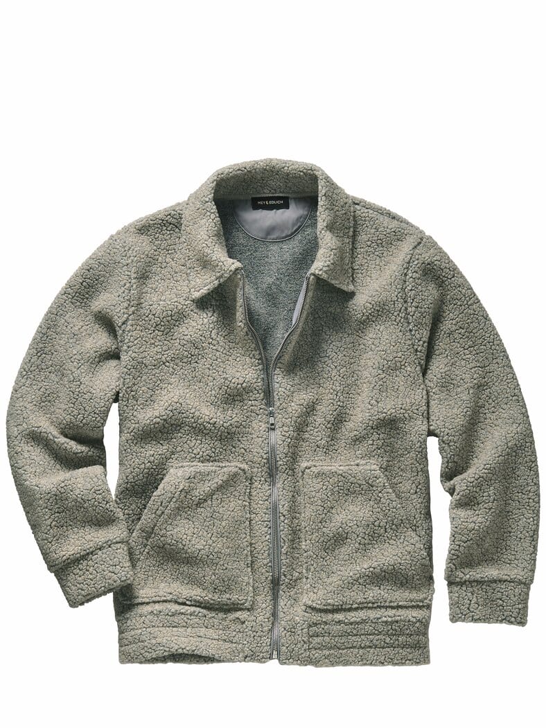 Entspannte Teddy-Jacke balubärgrau