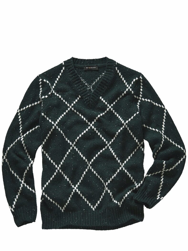 Intarsia-Pullover tannengrün