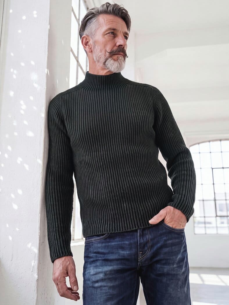 Grundform-Mockneck grillkohle