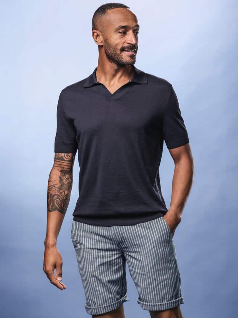 Evolutionäres Poloshirt erfolgs-blau