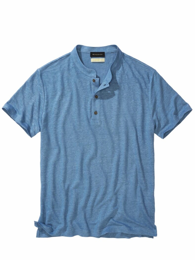 Lust-auf-Luft-Leinenpolo azzuro