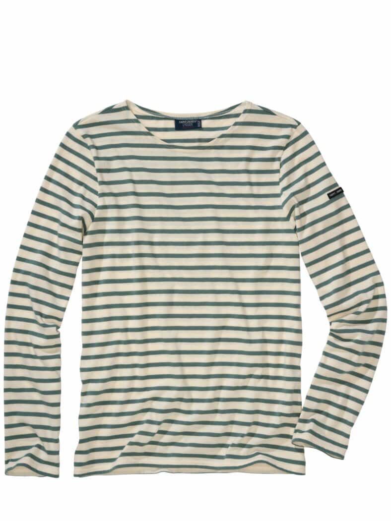 Bretagne-Shirt Streifen ecru/salbei