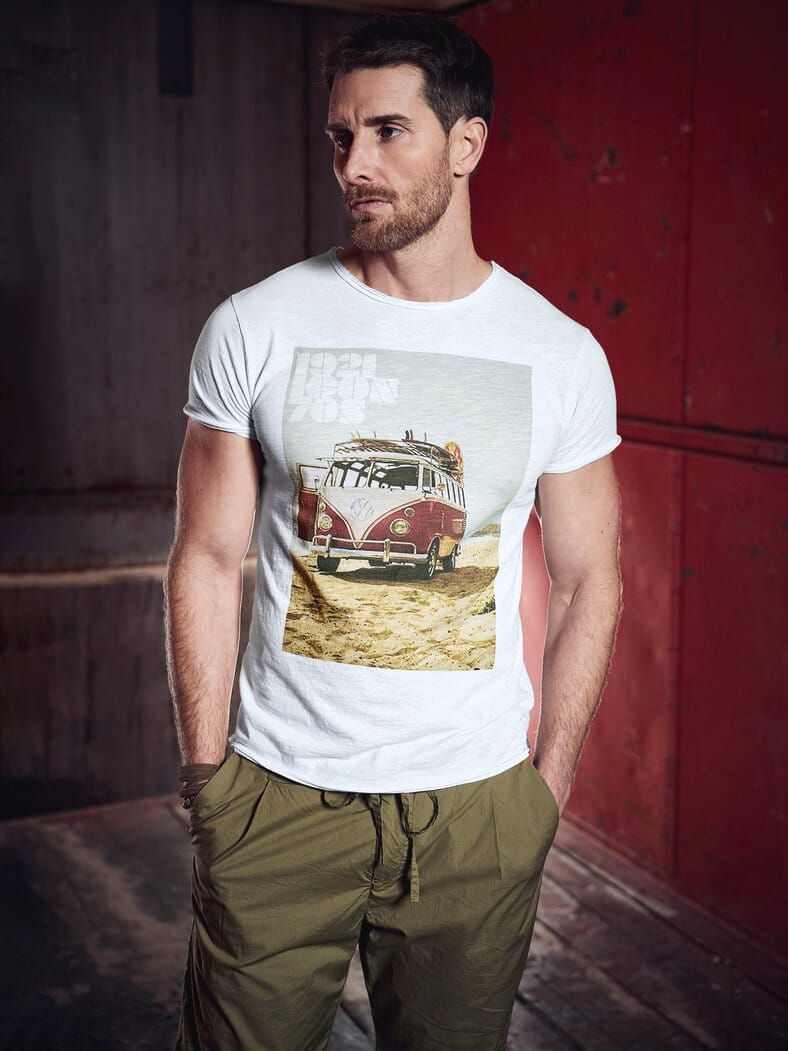 T-Shirt California kreideweiß