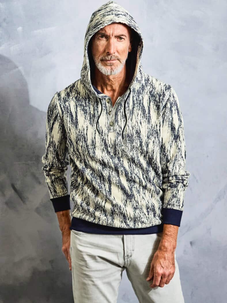 Belohnungszentrum-Hoodie ozeanblau/weiß