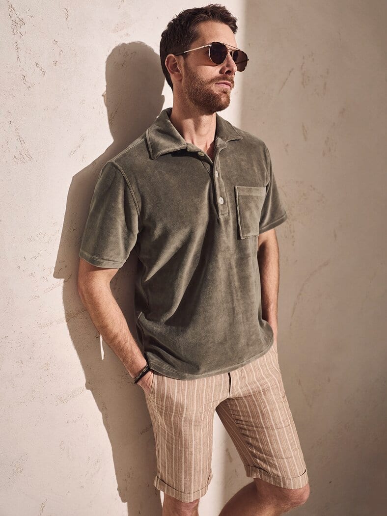 Velours-Polo Girona baumrinde