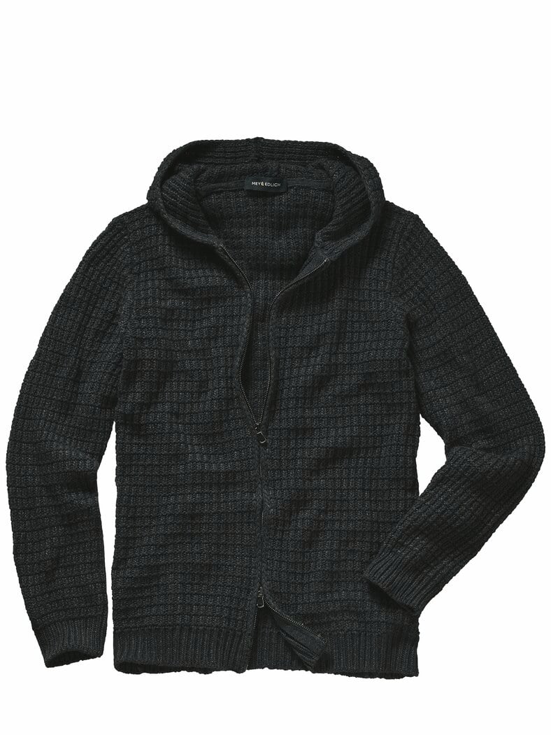 Waffel-Cardigan FE schwarz