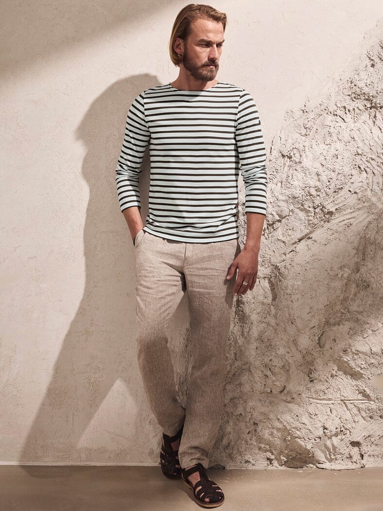 Bretagne-Shirt neige/espresso