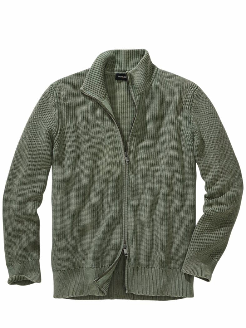 Schockfroster-Strickjacke frozen green