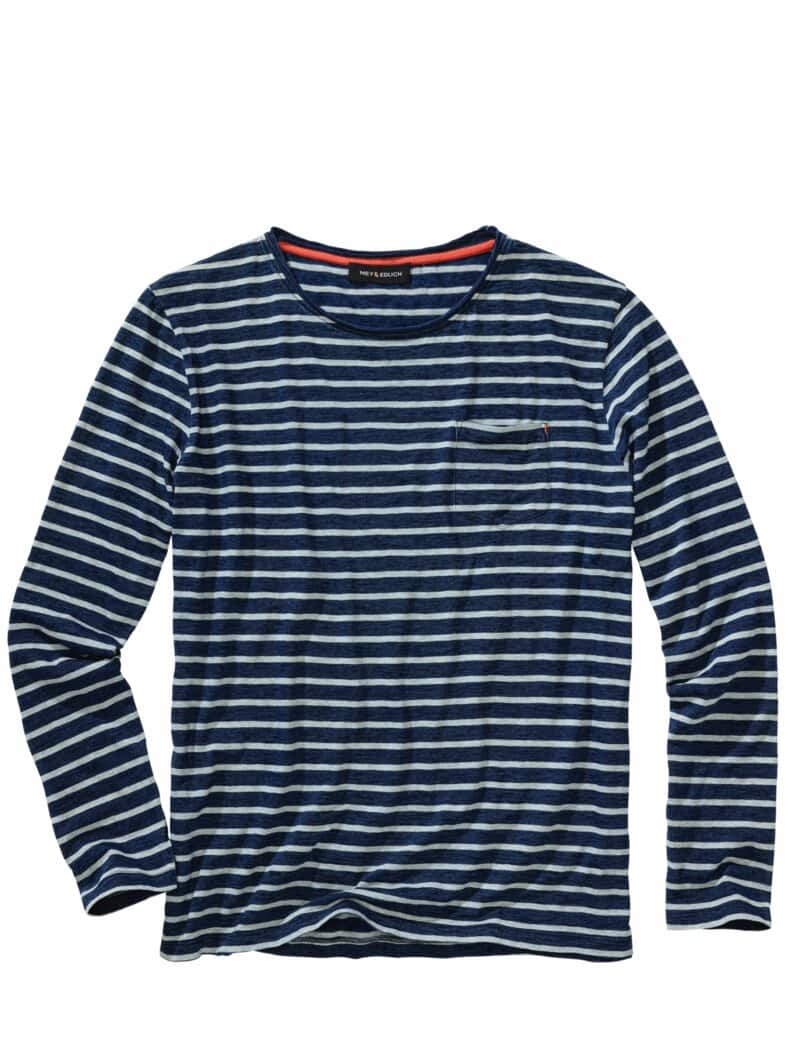 Indigolover-Longsleeve Streifen indigo