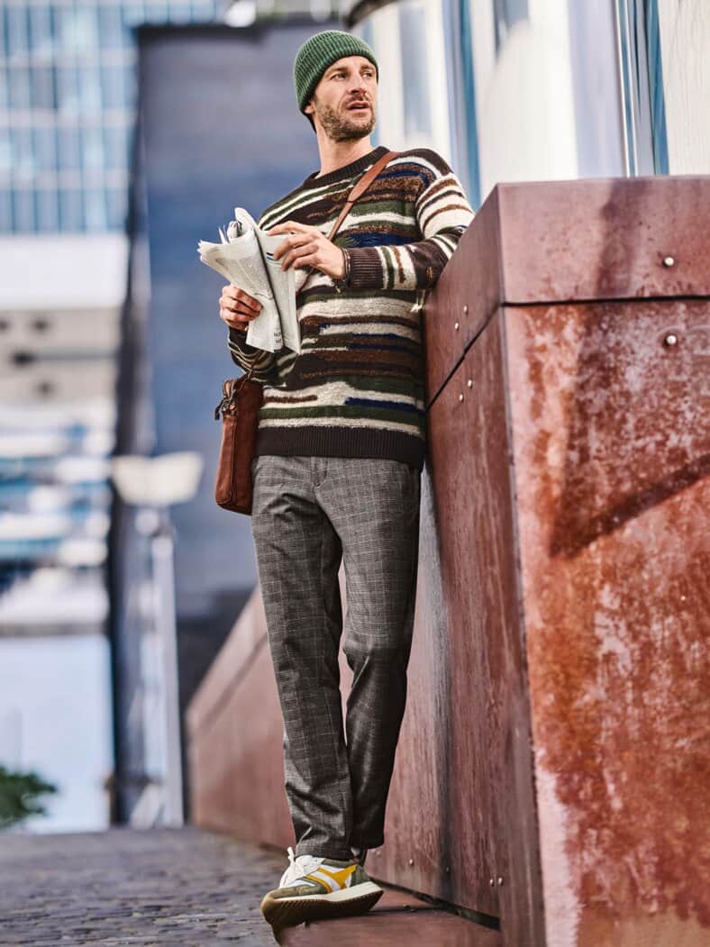 Archäologen-Pullover erdbraun/moosgrün