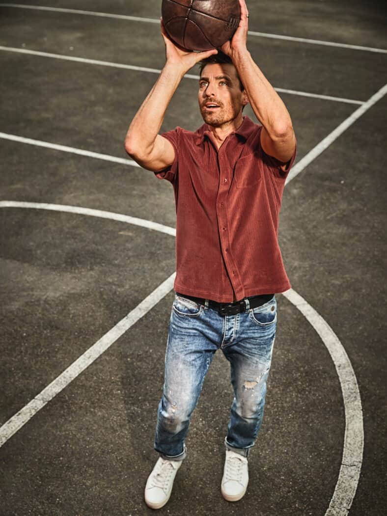 Durchgeknöpftes Polo paprika