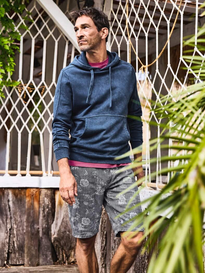 Ecken-Kanten-Denimhoodie denimblau