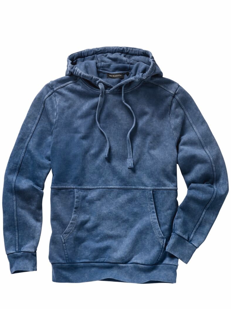 Ecken-Kanten-Denimhoodie denimblau