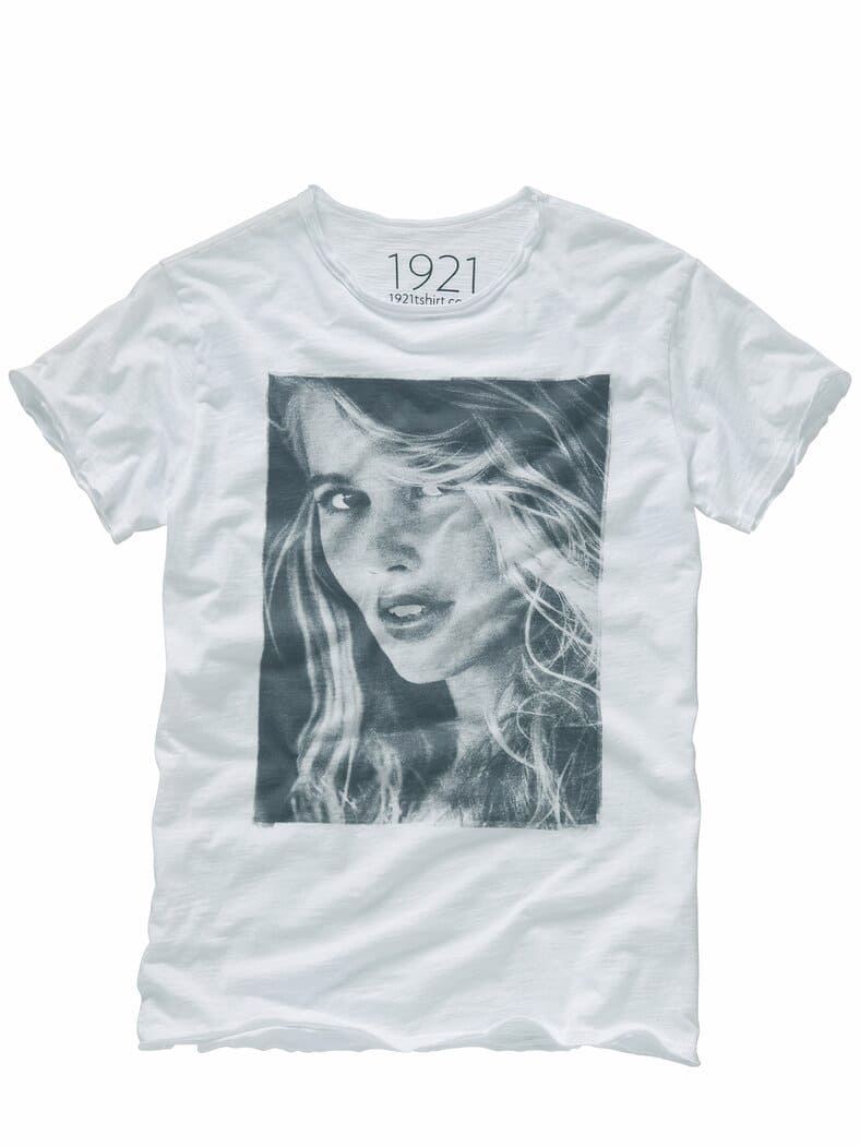 T-Shirt Claudia Schiffer starweiß